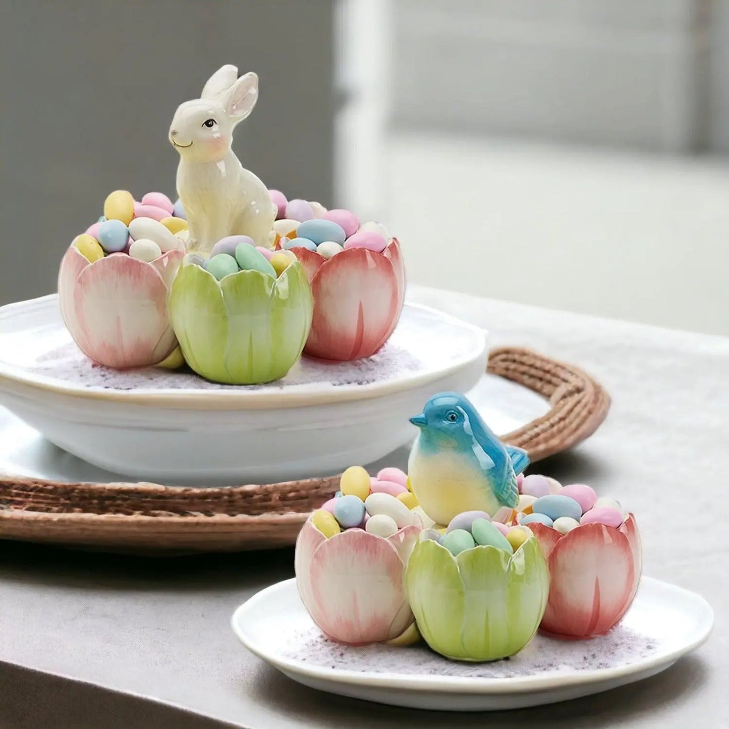 Tidbit Dish Pastel Bunny or Bird Dolomite