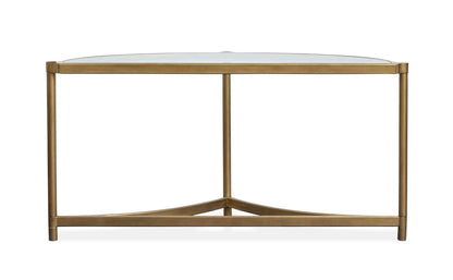 Cassidy Demilune Sofa Table aged brass finish with glass top by Unique Piece Furniture on Tampa Home & Garden Store
