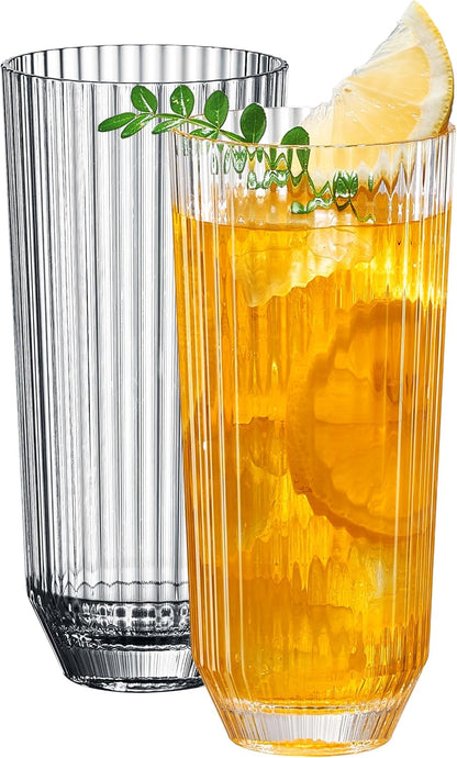 Khen Acrylic Ribbed Drinking Glasses Set of 2