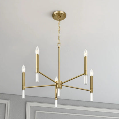 Courtyard 5 Light Candle Chandelier Clear Gold