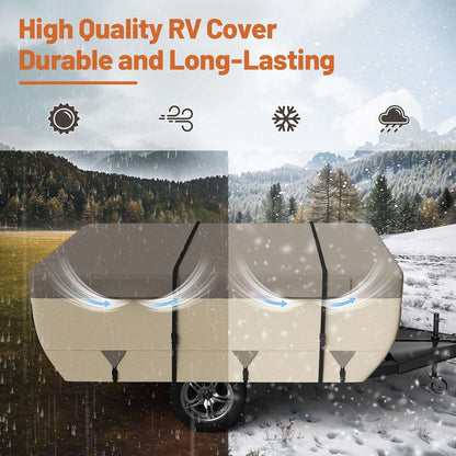 Umbrauto pop up folding camper cover in khaki with 7-layer top and 3-layer sides for campers on Tampa Home & Garden Store