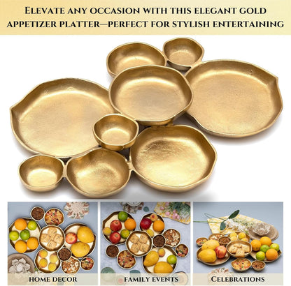 Cluster of Nine Decorative Gold Serving Bowls