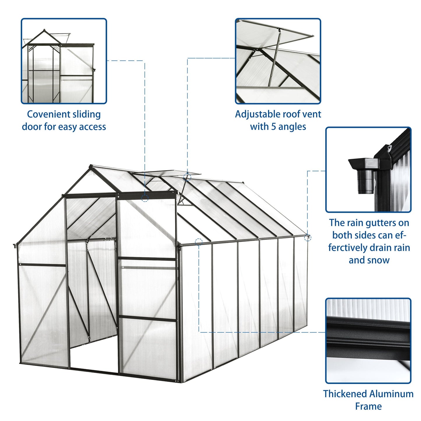 Outdoor Polycarbonate House and Raised Metal Base