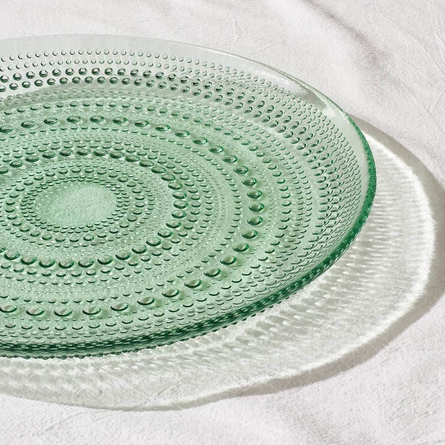 Green Hobnail Glass Plates and Charger Sets