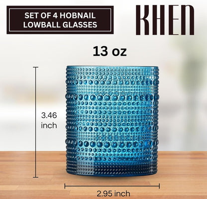 Set of Retro Hobnail and Acrylic Lowball Glasses