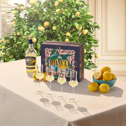 Elegant Limoncello Tulip Crystal Glasses Set of 4