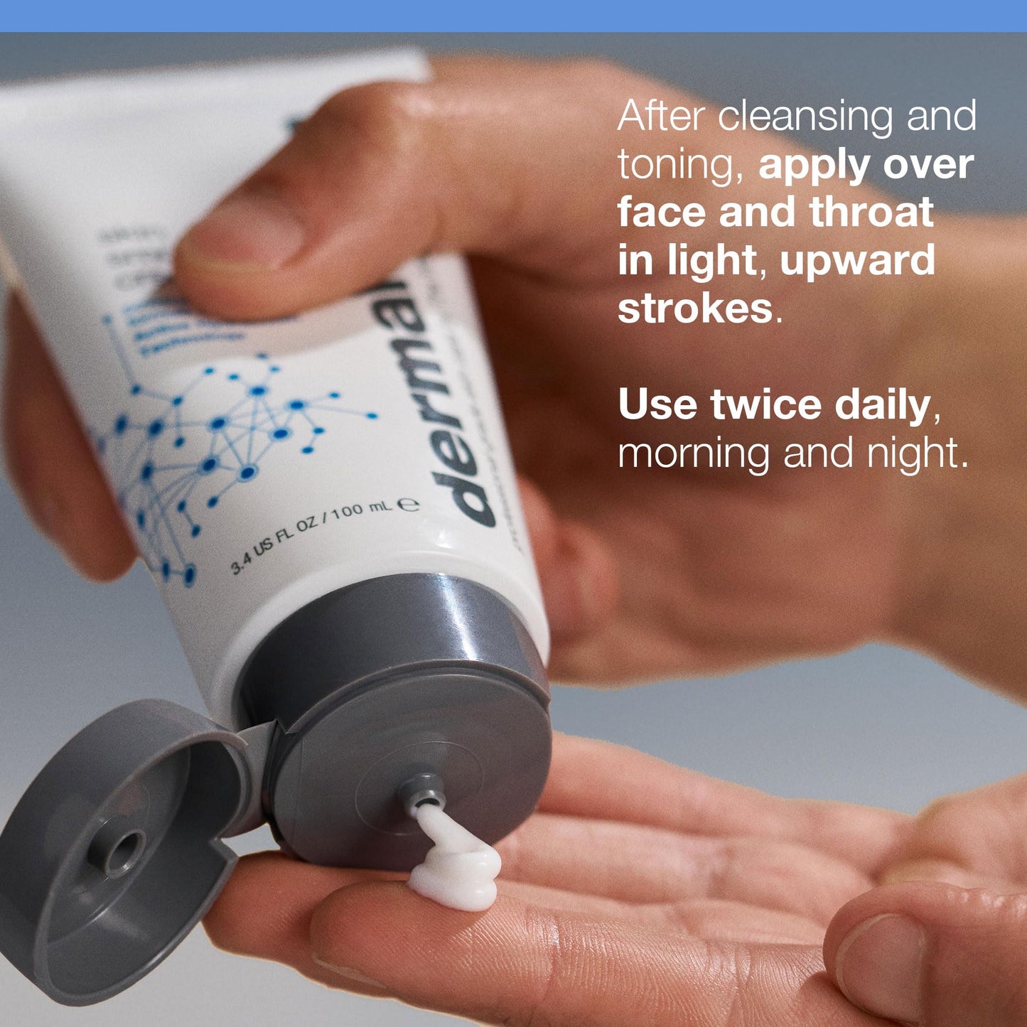 Dermalogica Skin Smoothing Cream tube, hyaluronic acid moisturizer, 1.69 oz, in hand on Tampa Home & Garden Store