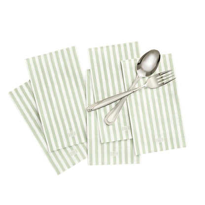 Green Stripe Disposable Paper Napkin Set of 50