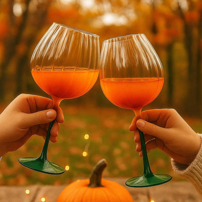 Lightweight Pumpkin Wine Glasses For a Cozy Party