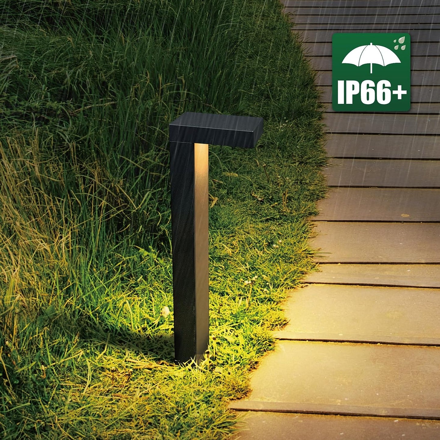 Paquete de 4 luces LED inteligentes para caminos de paisaje ALPR19 de 3 W RGBCW con Bluetooth, luces de camino modernas de bajo voltaje de 9-15 V