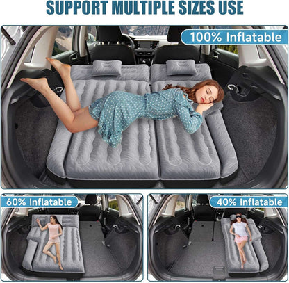 DikaSun 63in Extended SUV Mattress grey inflatable car bed with 2 pillows on Tampa Home & Garden Store