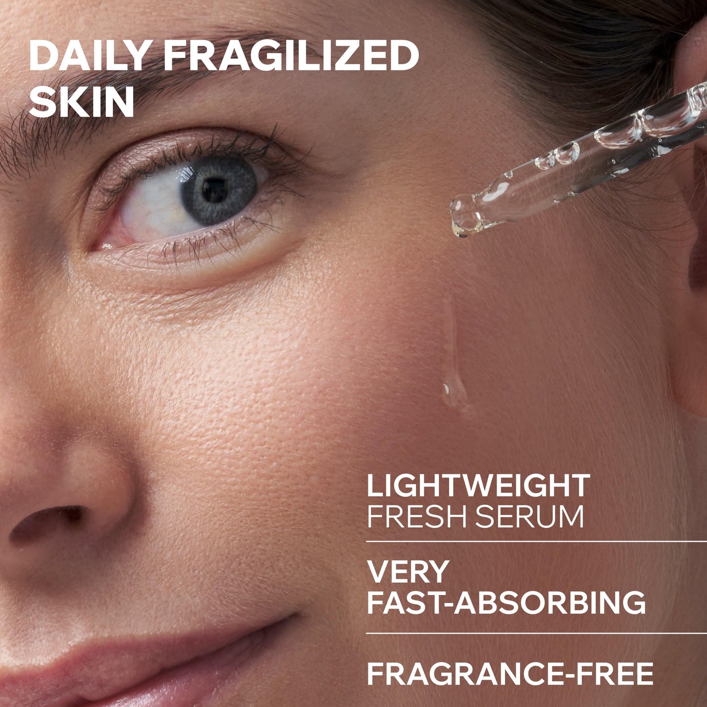Uriage Bariéderm-CICA daily anti aging serum for skin care with glass dropper close up skin on Tampa Home & Garden Store