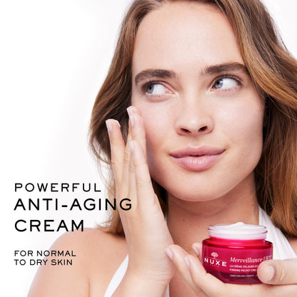 NUXE Merveillance Lift Firming Velvet Face Cream anti-aging moisturizer in red jar on Tampa Home & Garden Store