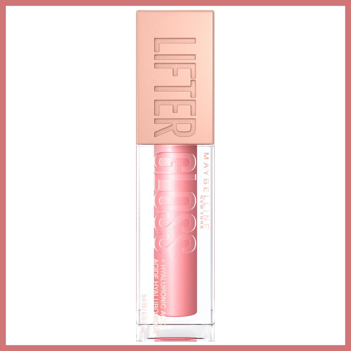Maybelline New York Lifter Gloss lip gloss in peachy pink tube with hyaluronic acid on Tampa Home & Garden Store