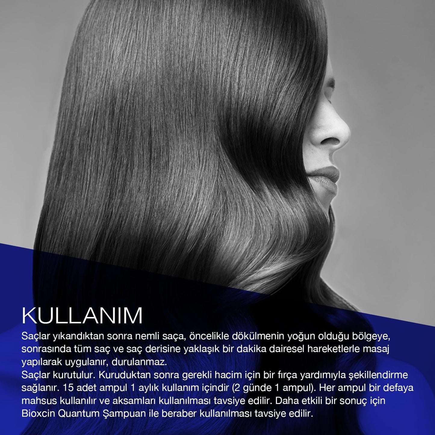 Bioxcin Quantum Serum hair oil by Beauty Care Bag; glossy hair with blue banner on Tampa Home & Garden Store