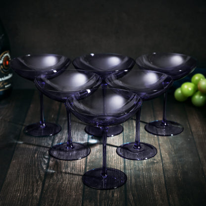 Corso Purple Champagne Coupe Glassware Set