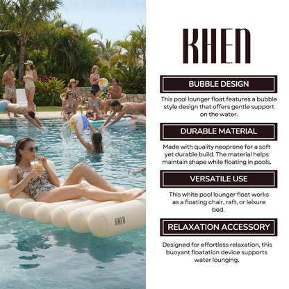 White and Inflatable Cushioned Bubble Lounger