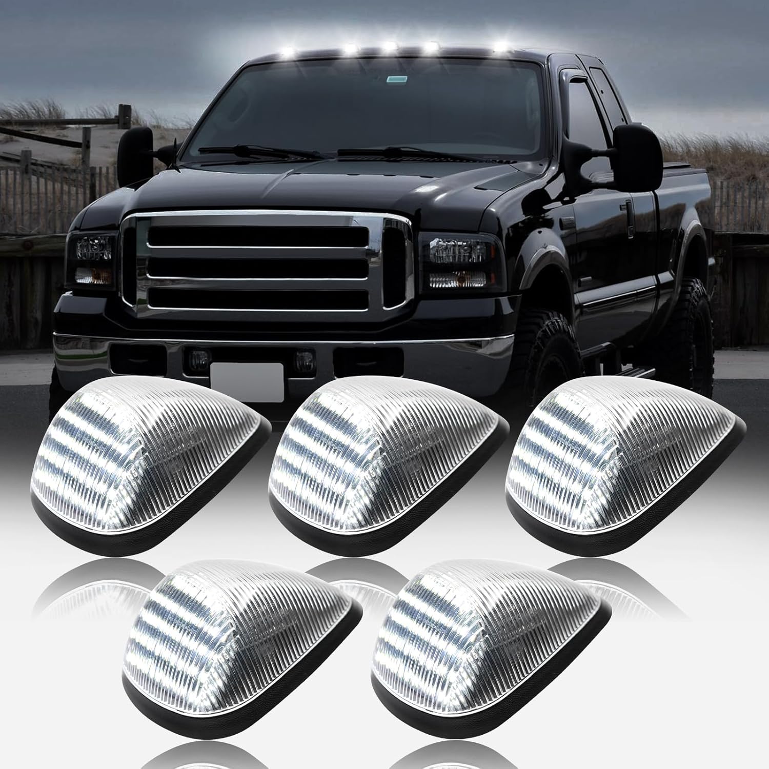 Ford F-250 Super Duty LED roof cab lights, clear smoked white amber, AutoLEDTech.com on Tampa Home & Garden Store