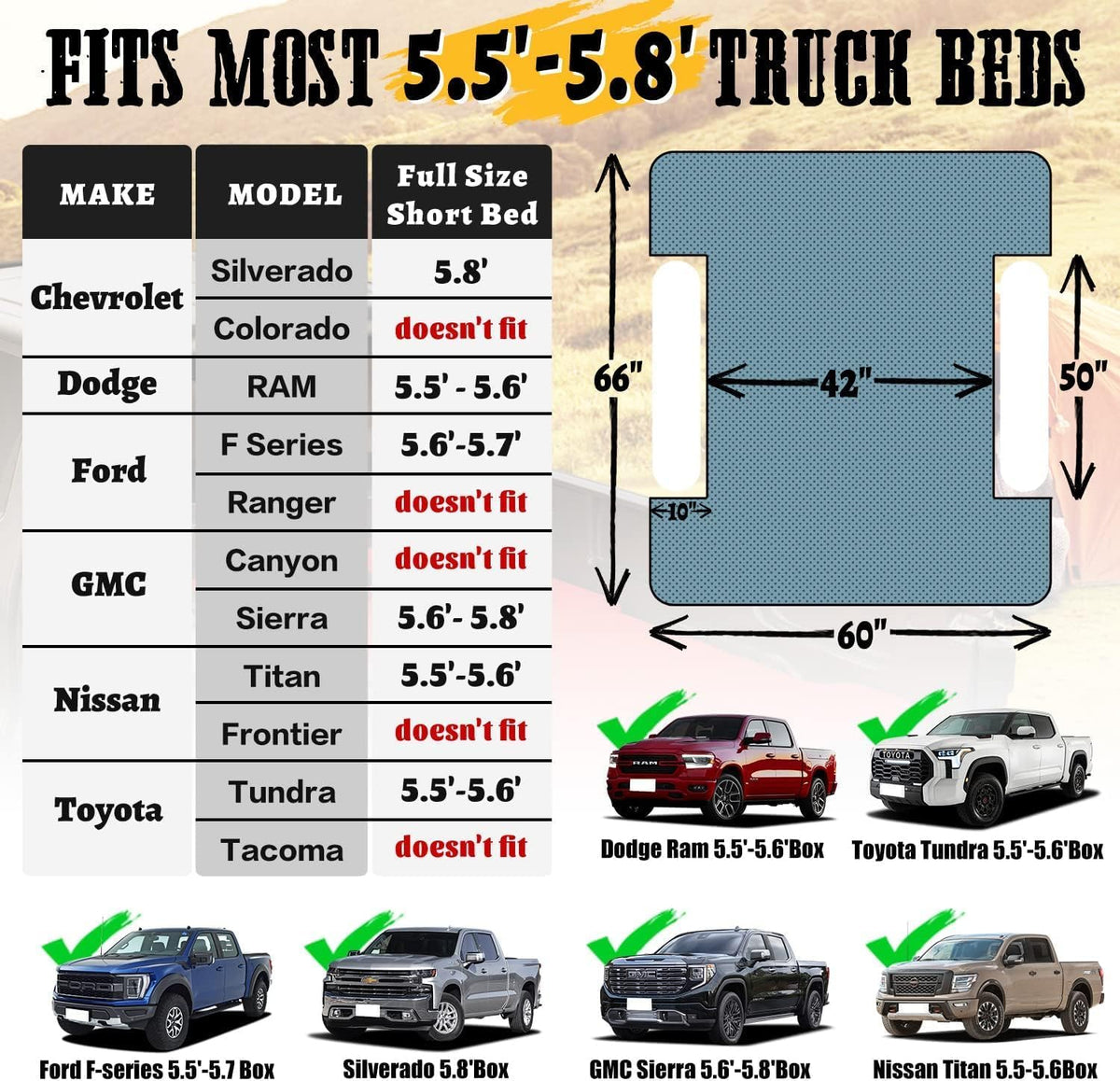 Umbrauto 5.5-5.8 ft short truck bed air mattress teal on Tampa Home & Garden Store