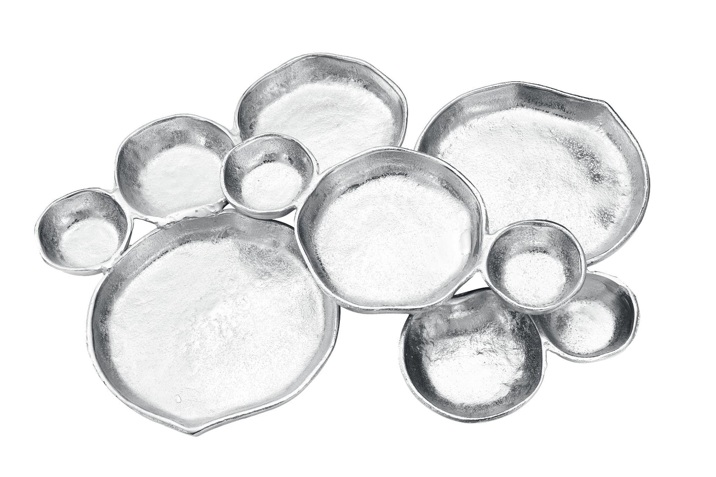 Decorative Cluster of Silver Bowls and Tray