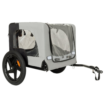 Pet trailer with 16-inch all-terrain wheels, gray fabric and mesh panels on Tampa Home & Garden Store