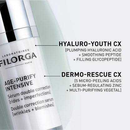 Filorga Age-Purify Intensive face serum bottle with silver cap and white label on Tampa Home & Garden Store