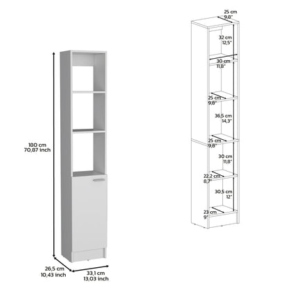 White linen cabinet with adjustable shelves, 1-door, 6-shelf unit by HouseOfZazla on Tampa Home & Garden Store