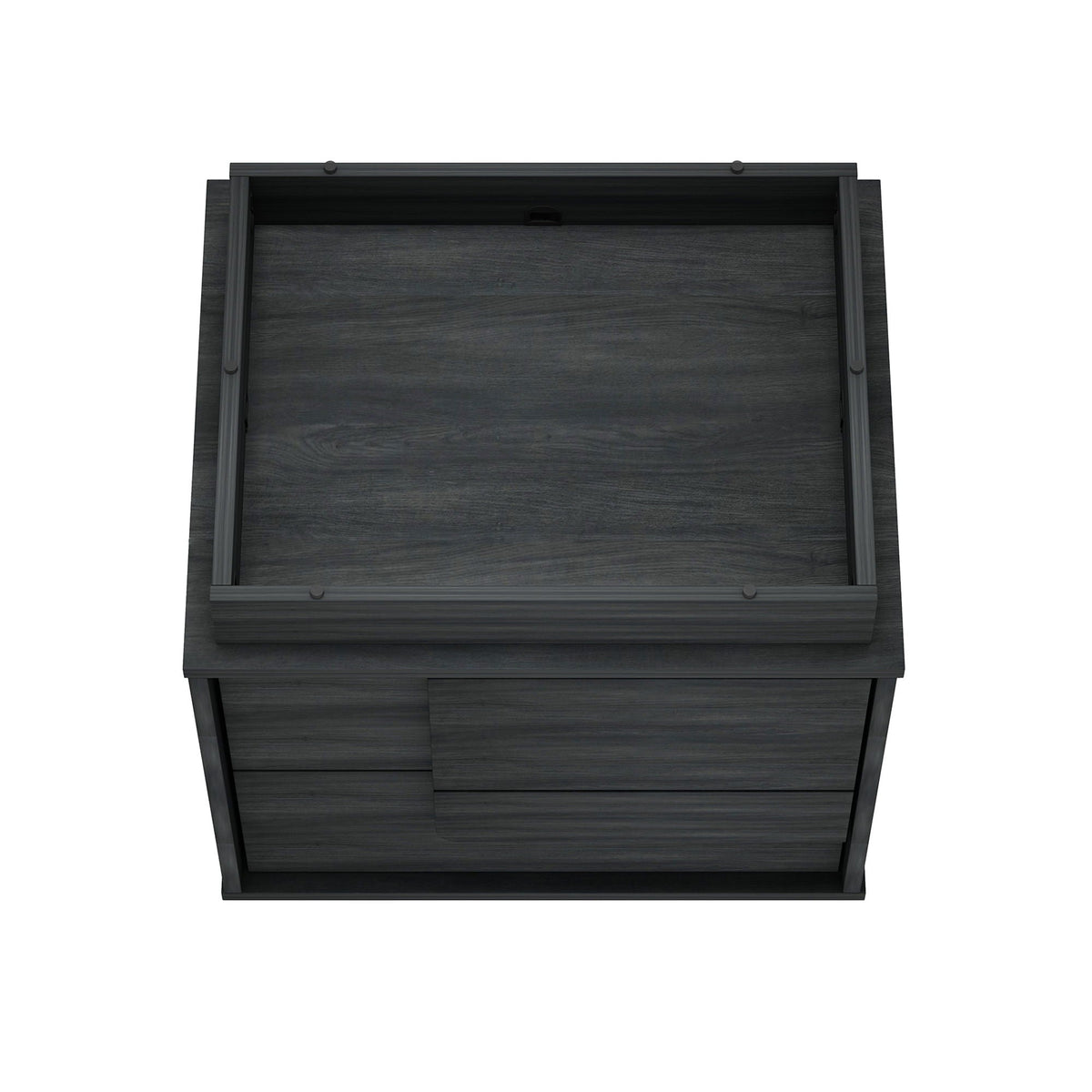 Modern nightstand with push-to-open drawers in dark gray wood grain by HouseOfZazla on Tampa Home & Garden Store