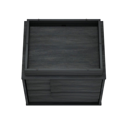 Modern nightstand with push-to-open drawers in dark gray wood grain by HouseOfZazla on Tampa Home & Garden Store