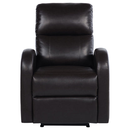 Meglia Power Recliner Chair by HouseOfZazla, black leather with cushioned headrest on Tampa Home & Garden Store