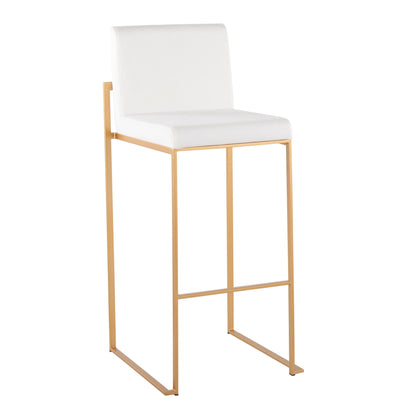 Barstool Set white upholstered seat with gold metal frame by HouseOfZazla on Tampa Home & Garden Store