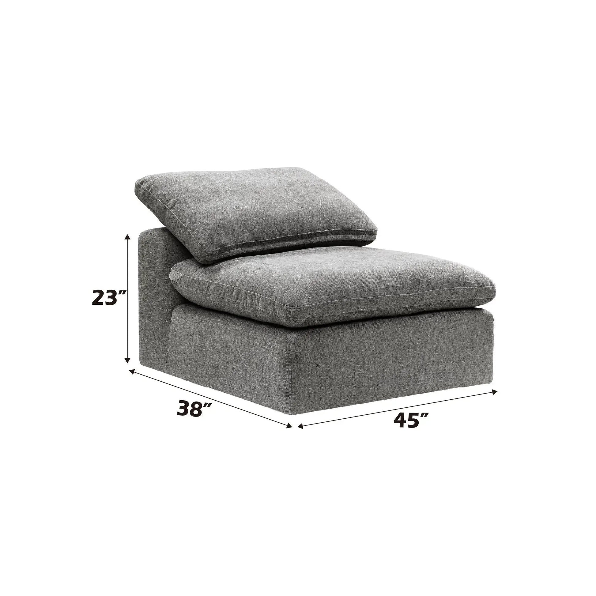 Naveen modular sectional with ottoman in gray fabric, 2-piece set by Unique Piece Furniture on Tampa Home & Garden Store