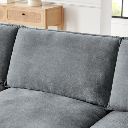 Gray fabric L-Shaped sofa with ottoman, convertible 4-seat couch by Unique Piece Furniture on Tampa Home & Garden Store