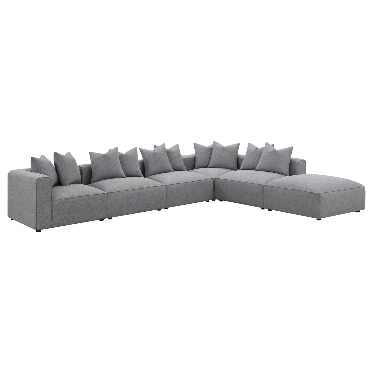 Amherst modular sectional with cushions, gray upholstery by HouseOfZazla, 2-piece set on Tampa Home & Garden Store