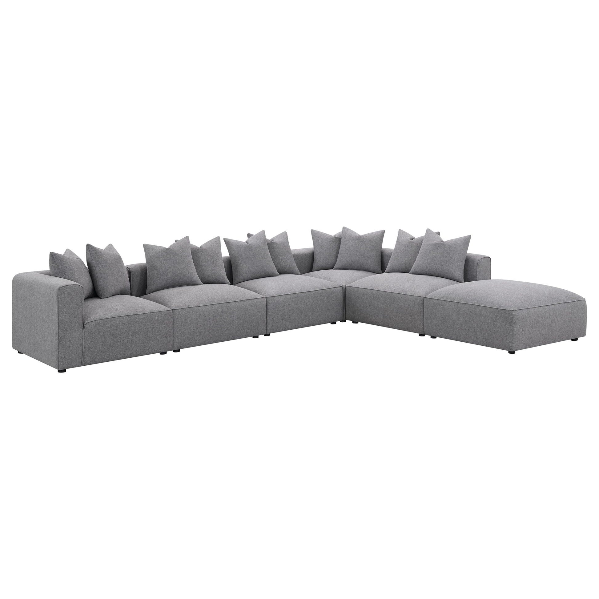 Amherst modular sectional with cushions, gray upholstery by HouseOfZazla, 2-piece set on Tampa Home & Garden Store