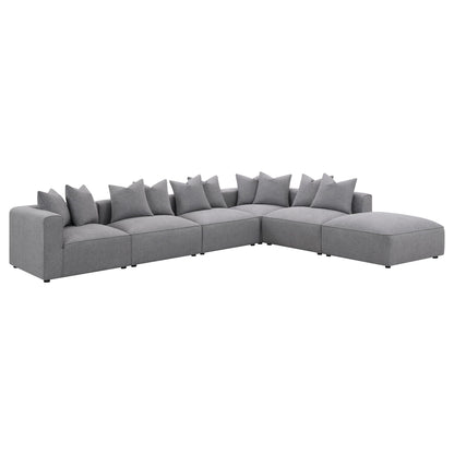 Amherst modular sectional with cushions, gray upholstery by HouseOfZazla, 2-piece set on Tampa Home & Garden Store