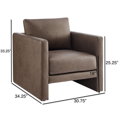 Tulo Arm Chair with coil spring seating in dark brown leather by HouseOfZazla on Tampa Home & Garden Store