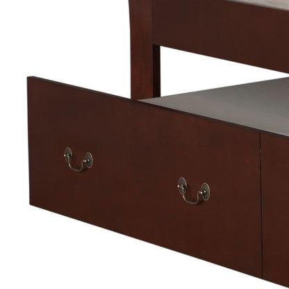 Elegant trundle bed in dark brown wood with two storage drawers and silver handles on Tampa Home & Garden Store
