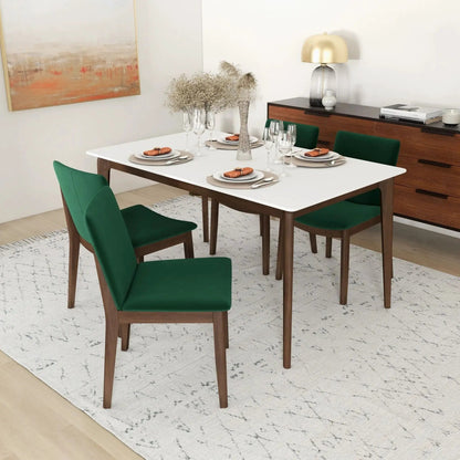 Mid Century Modern Solid Wood Dining Chair Set