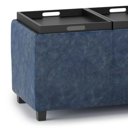 Avalon Upholstered Storage Ottoman With Trays