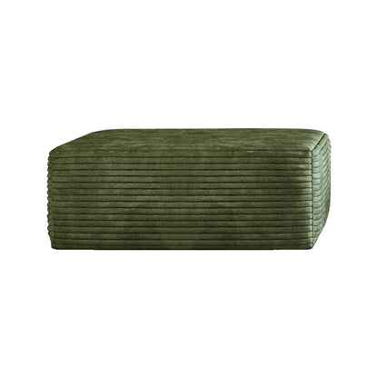 Green Plush Corduroy Sofa Ottoman For Bedrooms