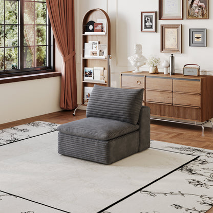 Modern And Modular Dark Fabric Middle Seat Sofa