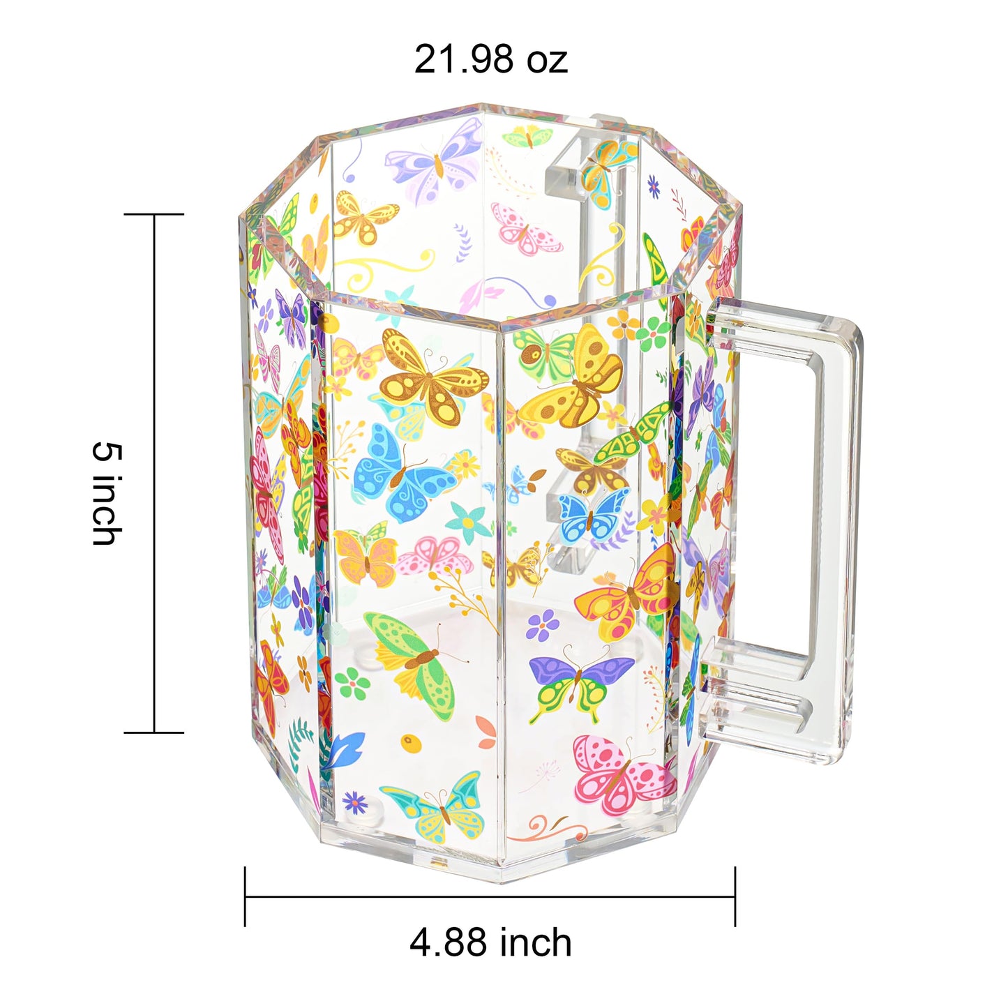 Butterfly Acrylic Washing Cup with Dual Handles