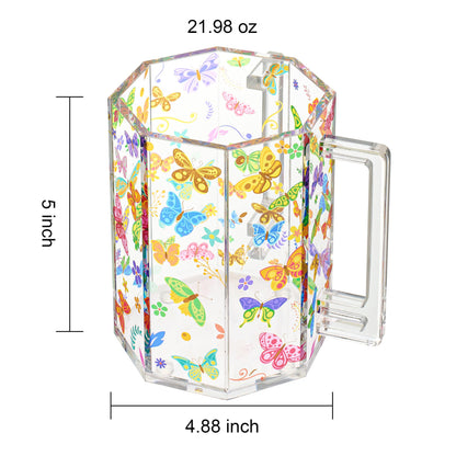 Butterfly Acrylic Washing Cup with Dual Handles
