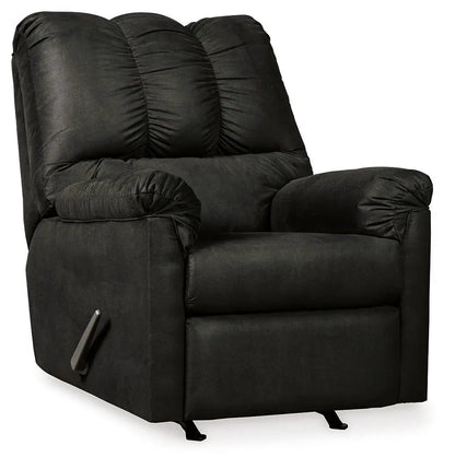Darcy Rocker Recliner black fabric upholstery with manual lever Unique Piece Furniture on Tampa Home & Garden Store
