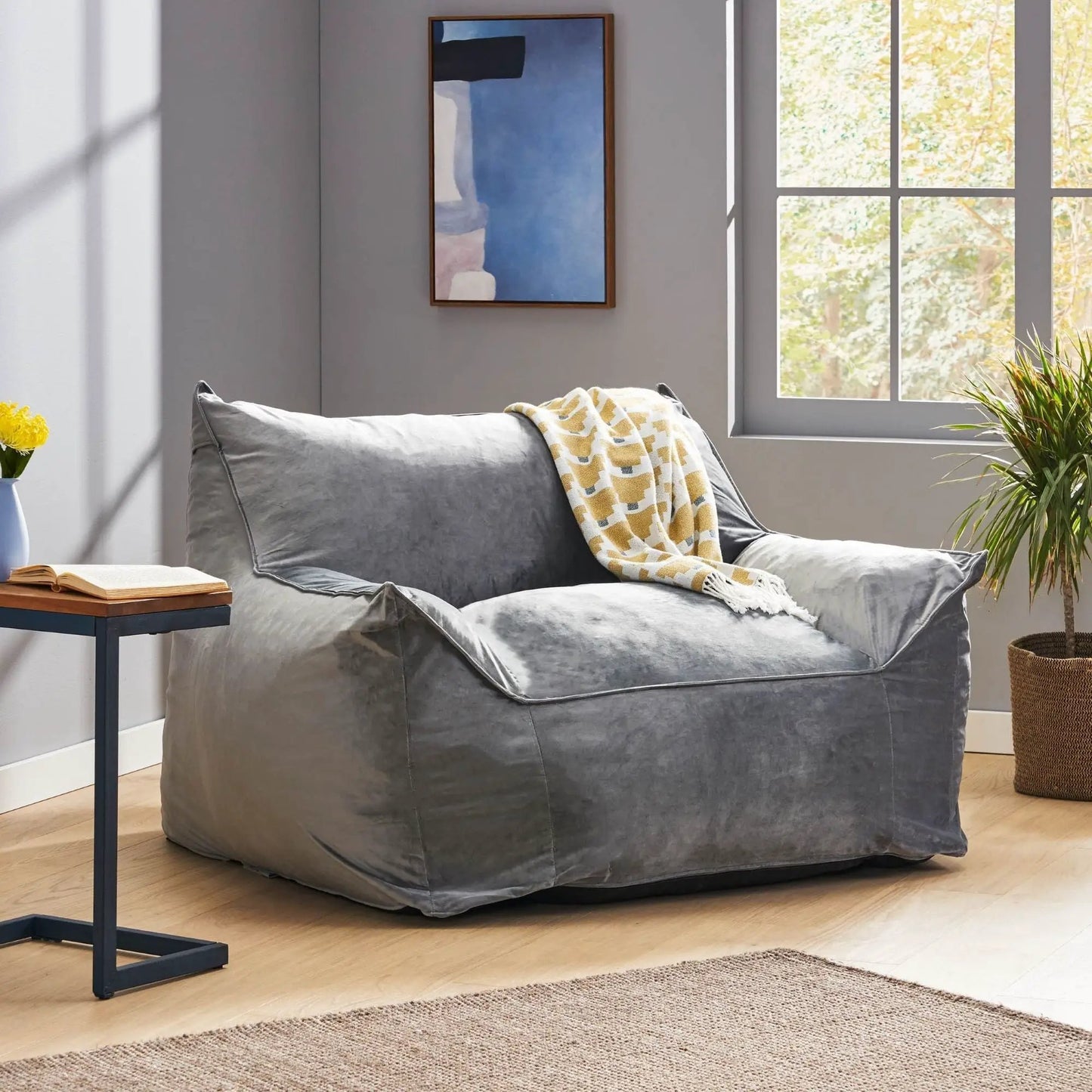 Allea Bean Bag Chair With Armrests For Two