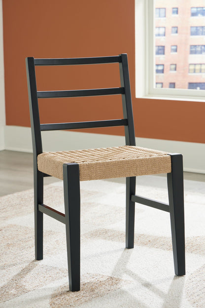 Isanti Dining Chair Set of 2 Light Brown Black
