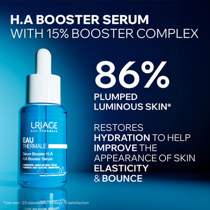 Uriage Eau Thermale H.A Booster Serum facial bottle with blue glass and white dropper on Tampa Home & Garden Store