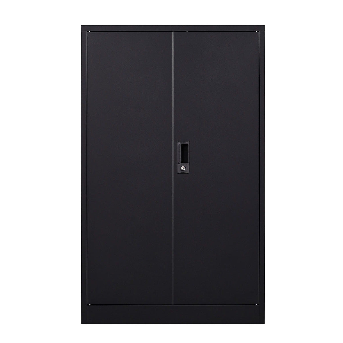 HouseOfZazla metal storage cabinet with locking doors and adjustable shelf black on Tampa Home & Garden Store