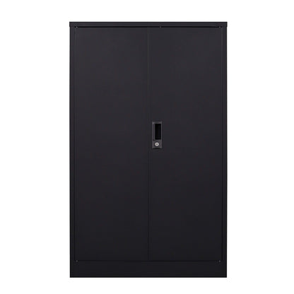 HouseOfZazla metal storage cabinet with locking doors and adjustable shelf black on Tampa Home & Garden Store